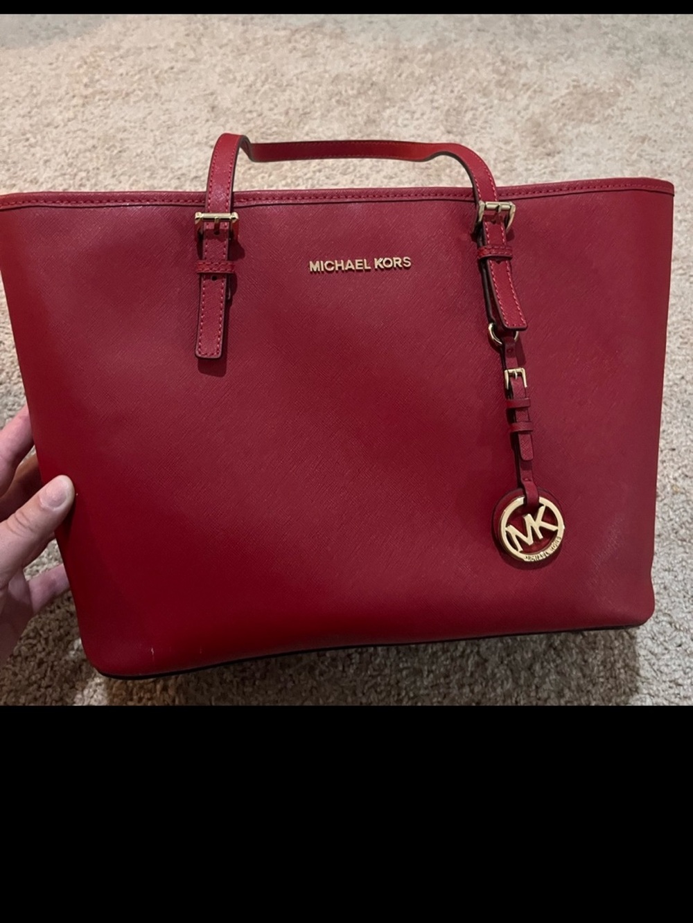 Michael Kors Red Tote Bag